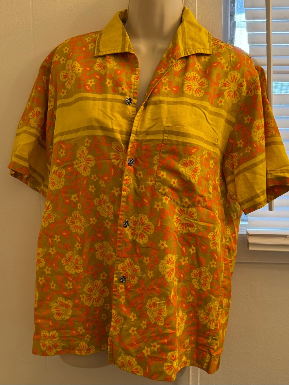 Women's Yellow Floral Button-Down Shirt